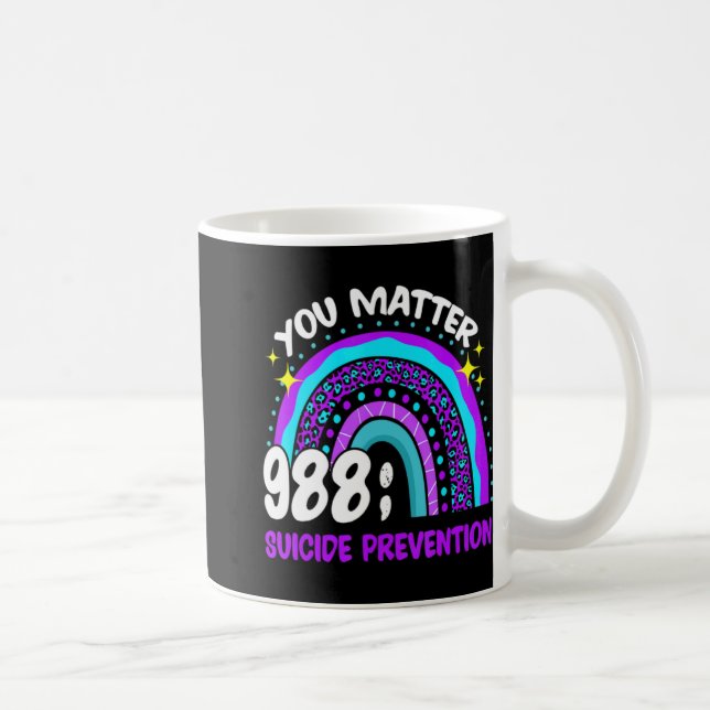 You 988 Suicide Prevention Awareness Leopar  Coffee Mug (Right)