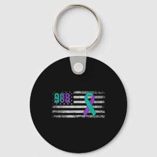 You 988 Suicide Prevention Awareness Ribbon  Key Ring