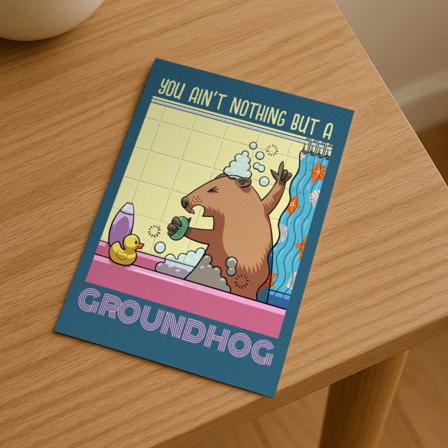 You Ain't Nothing But A Groundhog Singing Marmot Postcard (Creator Uploaded)