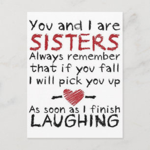 You and I are Sisters Design Postcard