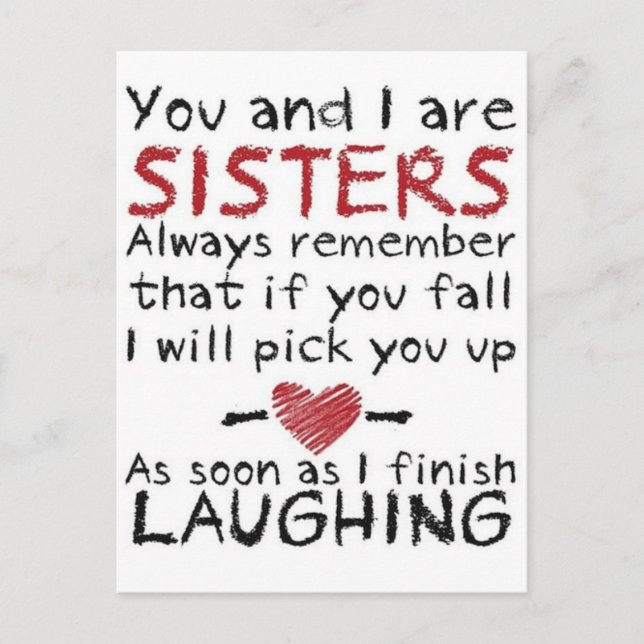 You and I are Sisters Design Postcard (Front)