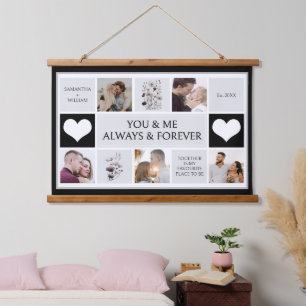 You and Me Always & Forever Photo Collage  Hanging Tapestry