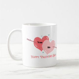 You and Me Happy Valentines Day on a  Coffee Mug