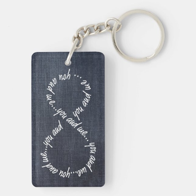 You and Me Infinity Rectangle Keychain (Back)