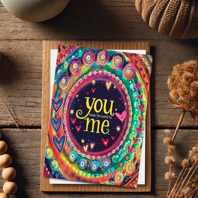 You and Me Inspirivity Colourful Whimsical Modern Card (Creator Uploaded)