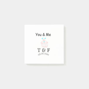 You and me love cup cake red valentine's day name post-it notes