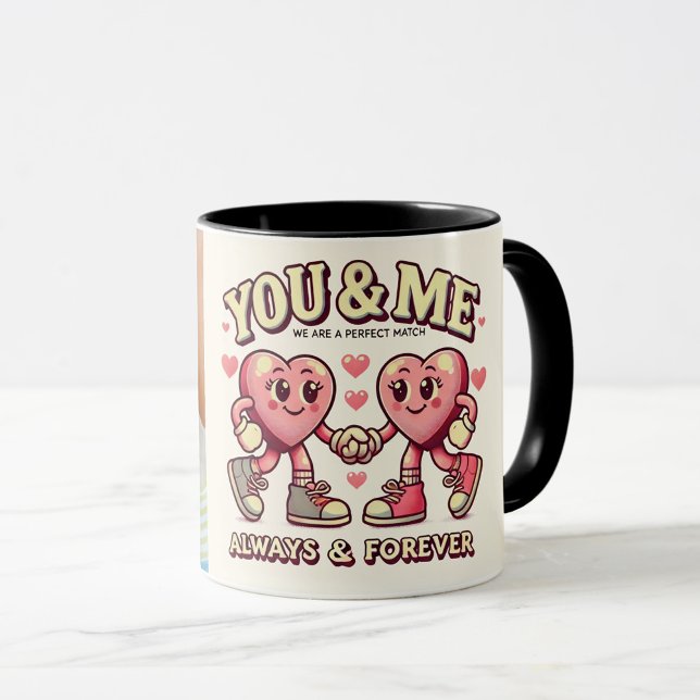 You and me perfect match valentines Photo Mug (Creator Uploaded)