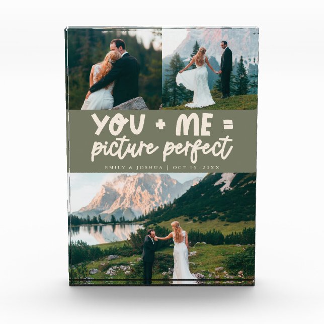 You and Me Picture Perfect Newlywed Sage Green Photo Block (Front)