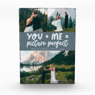 You and Me Picture Perfect Newlywed Slate Blue Photo Block