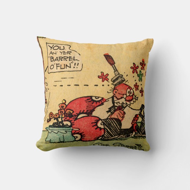“You and Your Barrel of Fun” Throw Pillow (Front)