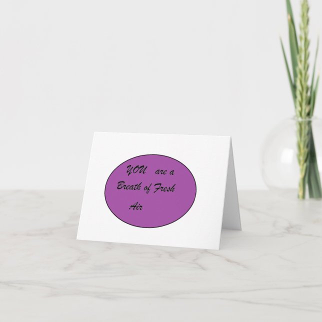 You are a Breath of Fresh Air Thank You Card (Front)