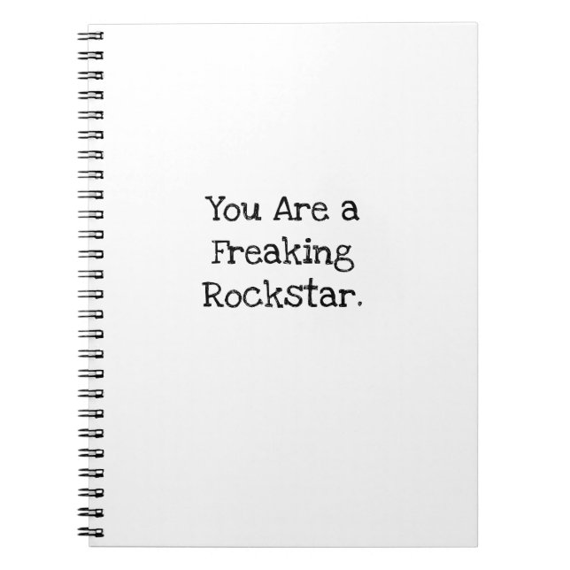 You Are A Freaking Rockstar Employee Praise Notebook (Front)