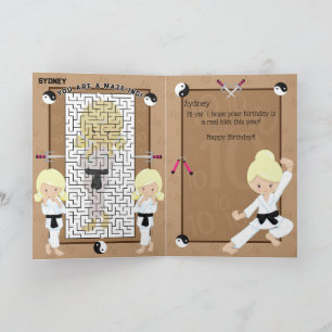 You are A-Maze-ing Blonde Girls Karate Birthday Card