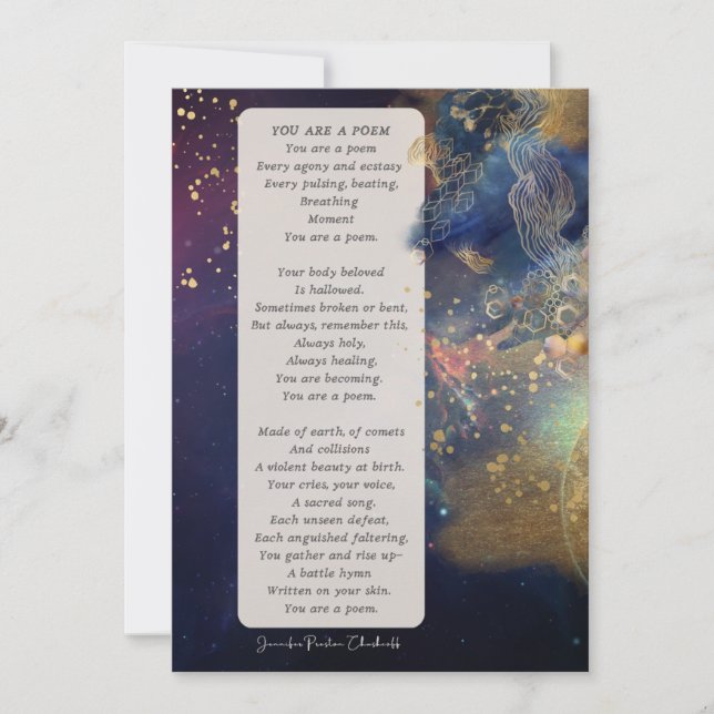 You Are A Poem encouragement Holiday Card (Front)