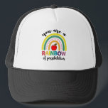 You Are A Rainbow Of Possibilities Teacher Trucker Hat<br><div class="desc">You Are A Rainbow Of Possibilities Teacher
funny, teacher, back to school, school, education, learning, teaching, vintage, preschool, humour, student, gifts
Gift for her for him for kids</div>