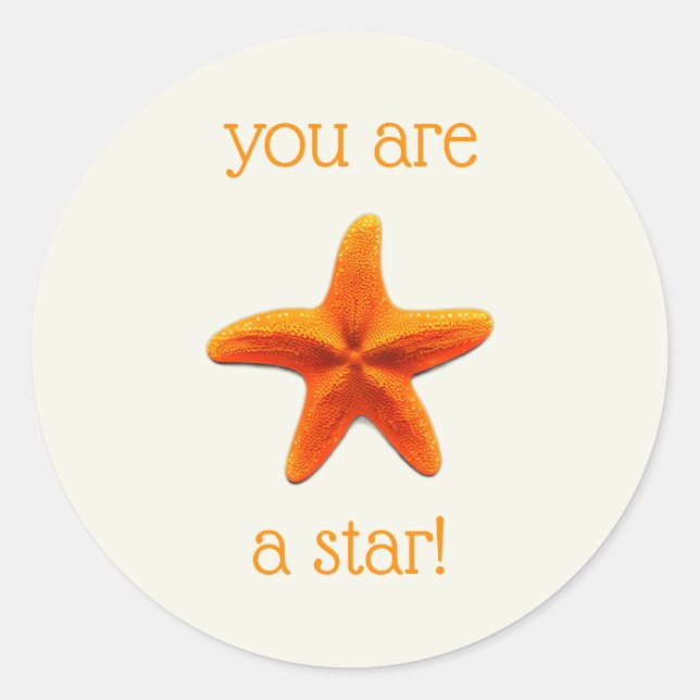 You are a star classic round sticker (Front)