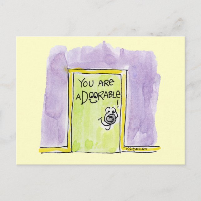 You are aDOORable cartoon Postcard (Front)