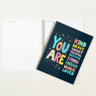You Are Affirmations Bright Hand Lettering Planner