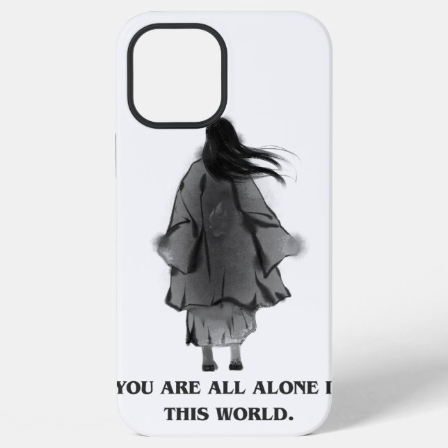 "You Are All Alone" Dark Anime Aesthetic Phone  iPhone Case (Back)