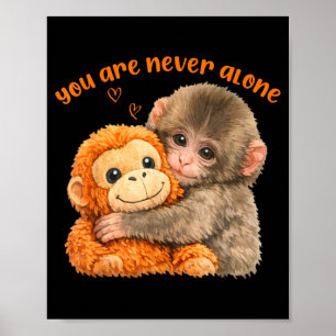 You are alone punch the cute baby monkey meme  poster