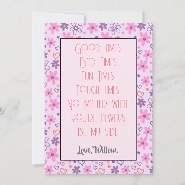 You Are Always Be My Side Valentine Holiday Card (Front)