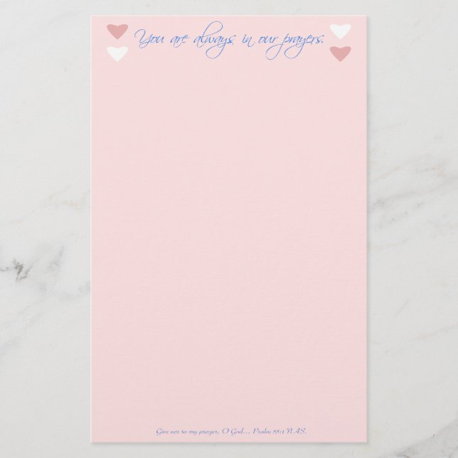 You are always in our Prayers  Stationery (Front)