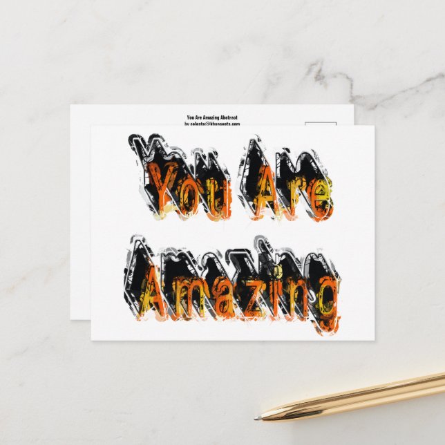 You Are Amazing Abstract Postcard (Front/Back In Situ)