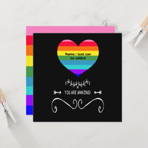 You Are Amazing! Rainbow Heart Invitation