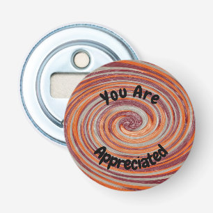 You Are Appreciated Groovy Swirl Colourful Employe Bottle Opener