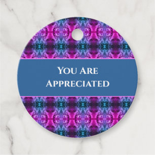 You Are Appreciated Pink Blue Kaleidoscope Thanks Favour Tags