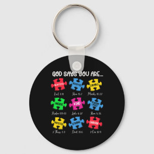 You Are Autism Awareness Puzzle Bible Verses Chris Key Ring