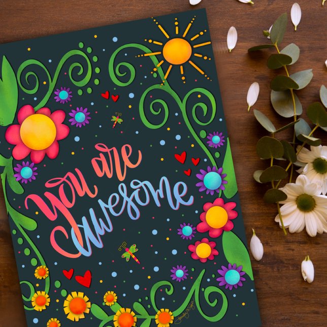 You are Awesome Fun Cute Thank You Inspirivity Card (Creator Uploaded)