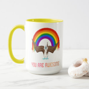 You Are Awesome Rainbow Bird Mug