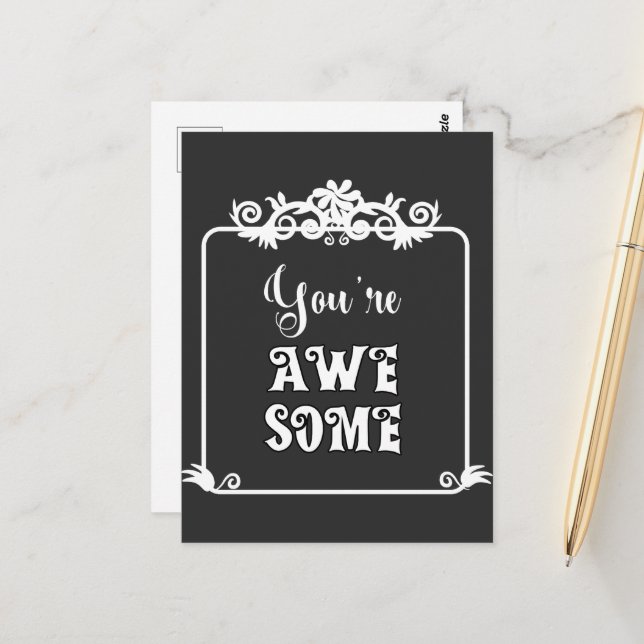 You are Awesome Sign Postcard (Front/Back In Situ)