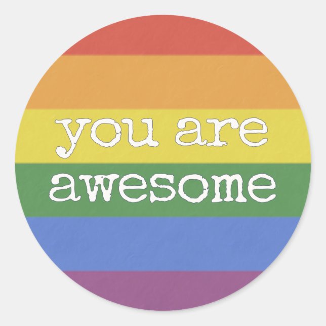 You Are Awesome Sticker rainbow (Front)