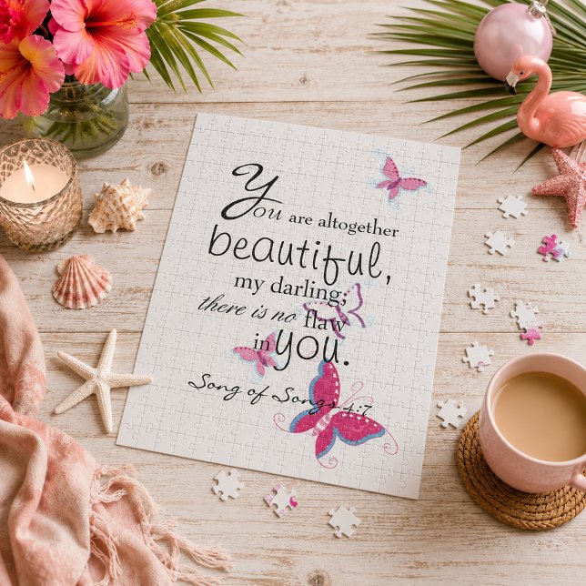 You are beautiful Bible Scripture butterfly Jigsaw Puzzle (Creator Uploaded)