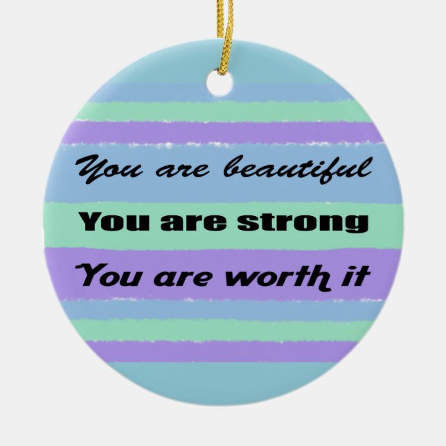 You are Beautiful Ceramic Tree Decoration (Front)