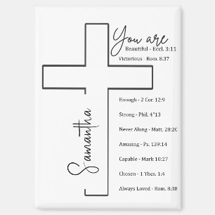 You are beautiful cross personalised magnet