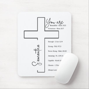 You are beautiful cross personalised mouse pad