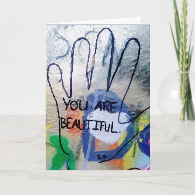 You Are Beautiful Graffiti Card (Front)