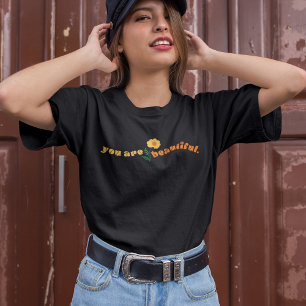 You Are Beautiful Inspirational Quote Retro Text  T-Shirt