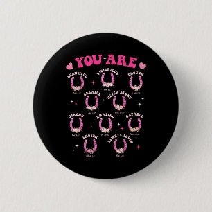 You Are Beautiful Loved Horseshoe Faith Western Va 6 Cm Round Badge