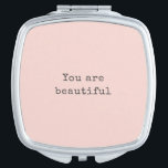 You are beautiful - Minimalist elegant Blush Pink Compact Mirror<br><div class="desc">You are beautiful - Minimalist elegant cute blush pink Compact Mirror</div>