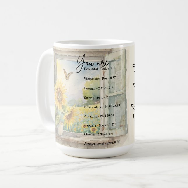 You are: Beautiful, scriptures personalised Coffee Mug (Front Left)