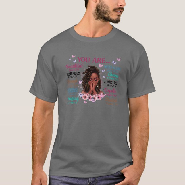 You Are Beautiful Victorious Enough Strong Floral T-Shirt (Front)