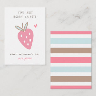 You are Berry Sweet Kids Classroom Valentine's Day Card