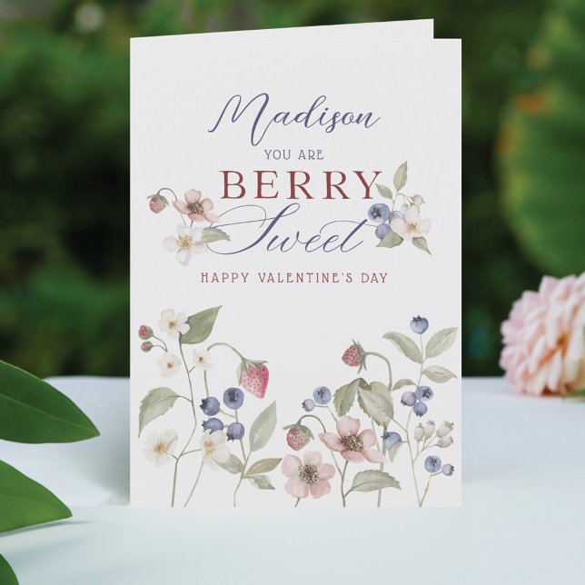You are Berry Sweet Watercolor Berries Valentine Holiday Card (You are Berry Sweet Watercolor Berries Valentine Holiday Card)