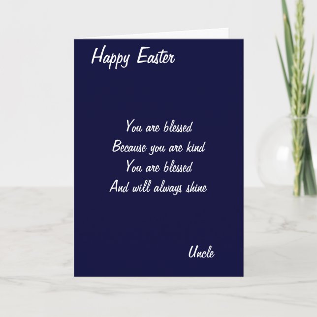 You are blessed-uncle easter cards (Front)