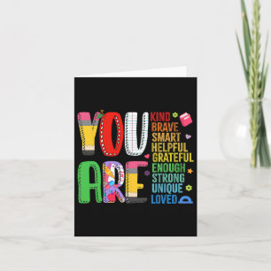 You Are Brave Smart Teacher Student First Day Back Card