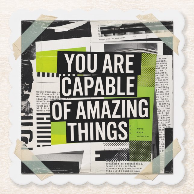 You Are Capable Of Amazing Things Paper Coaster (Front)